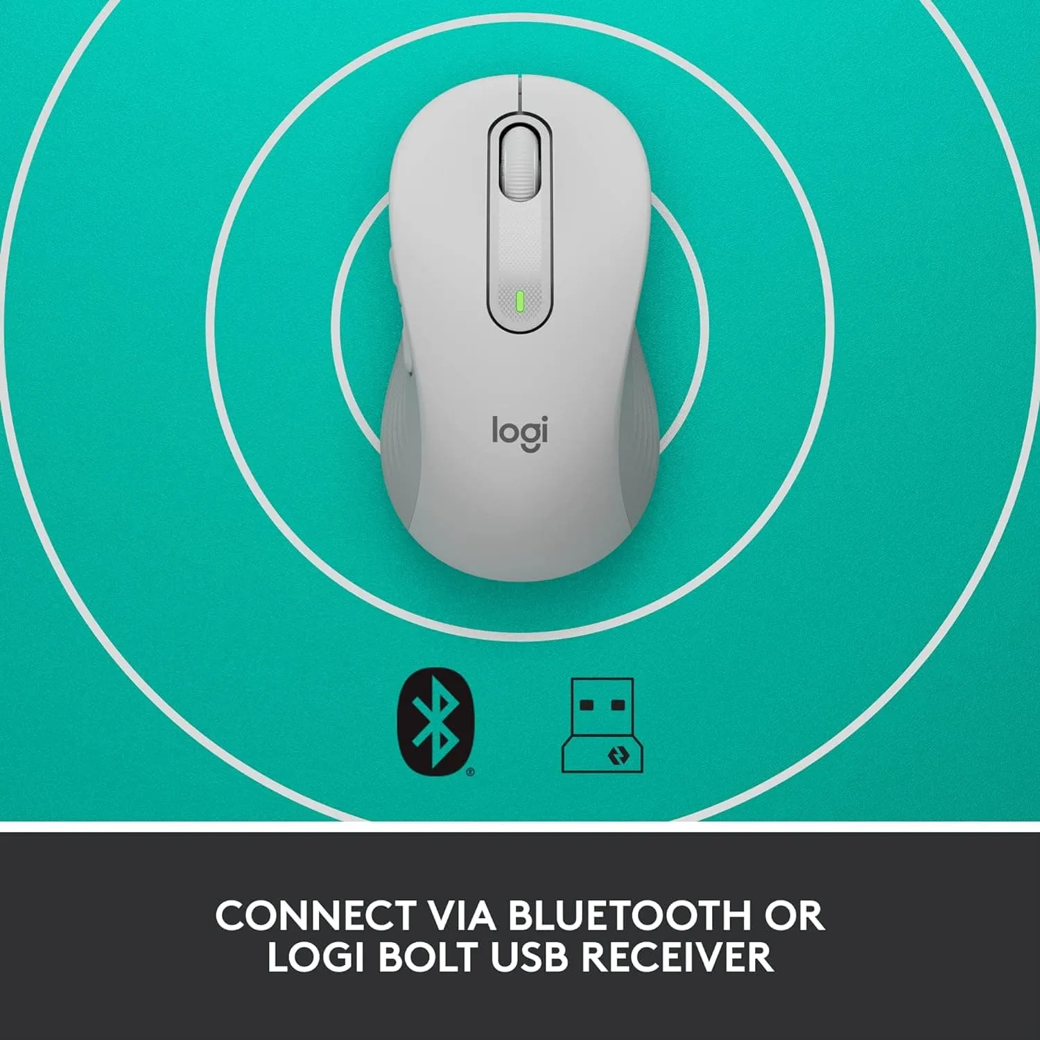 Logitech Signature M650 L Full Size Wireless Mouse - For Large Sized Hands, 2-Year Battery, Silent Clicks, Customisable Side Buttons, Bluetooth, for PC/Mac/Multi-Device/Chromebook - White