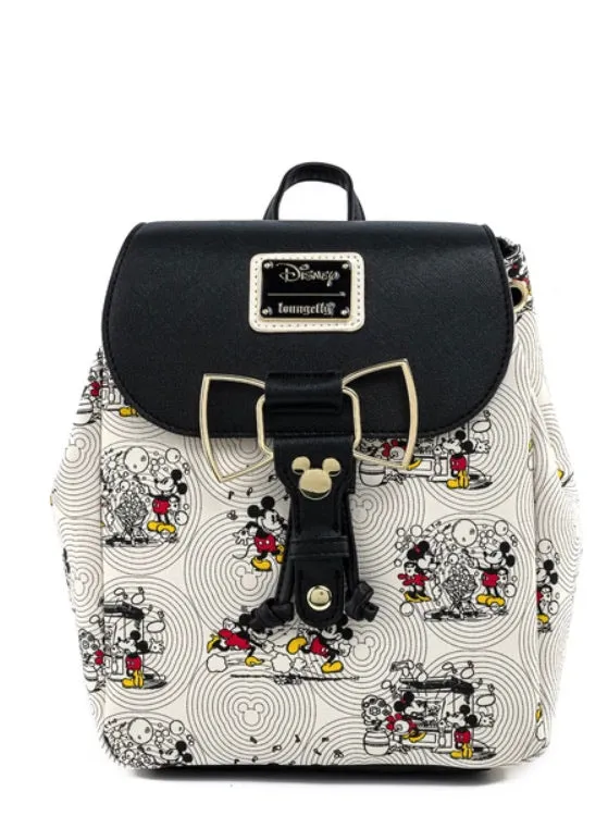 Loungefly Disney Minnie Mouse Bow Hardware All Over Print Backpack