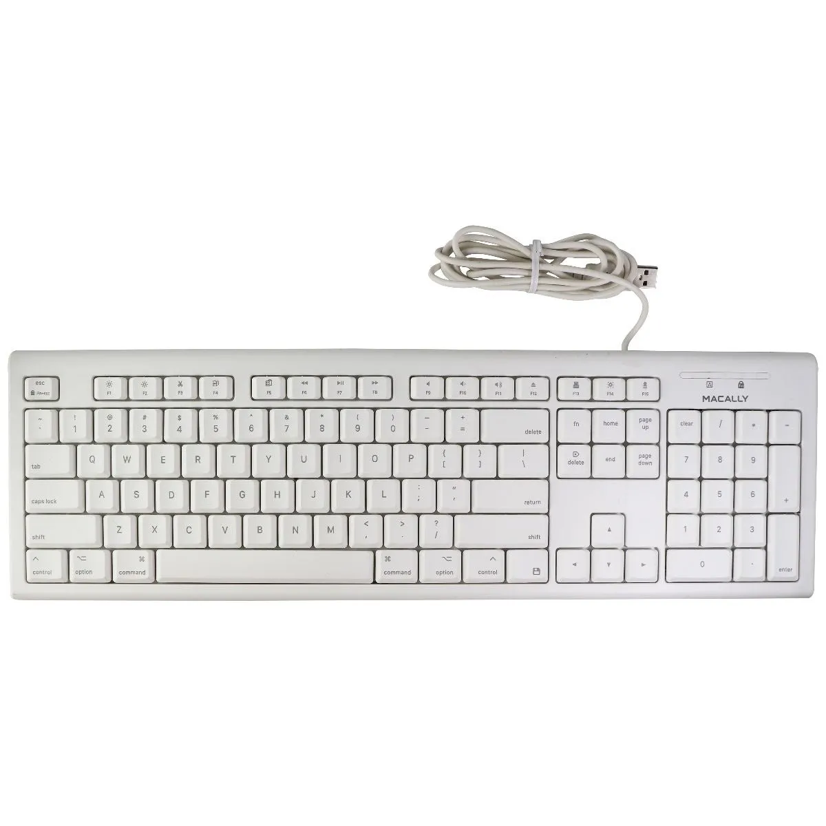 Macalley QKEY Wired USB Keyboard for Windows PC & More - White (QKEY)