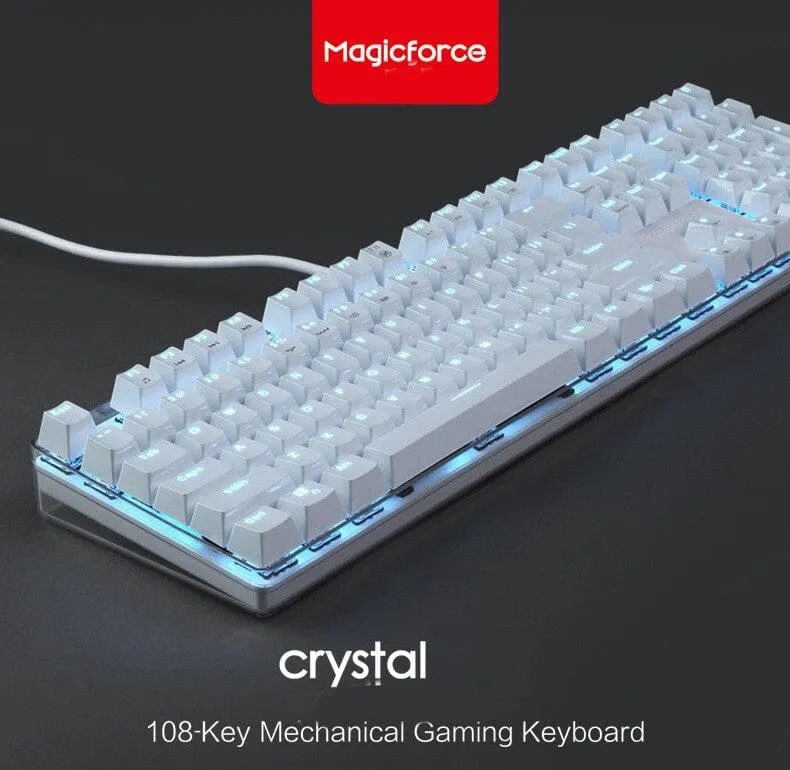 Magicforce Crystal White Backlight 108Keys Mechanical Keyboard