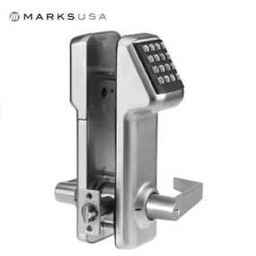 Marks USA - IQ1 - LITE - Electronic Pushbutton Lever Set- 26D - Satin Stainless