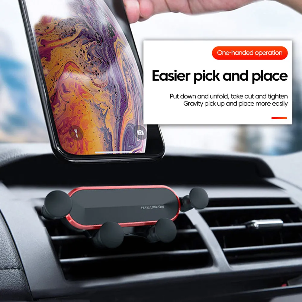 Metal Gravity Car Phone Holder, 360° Rotation, Universal