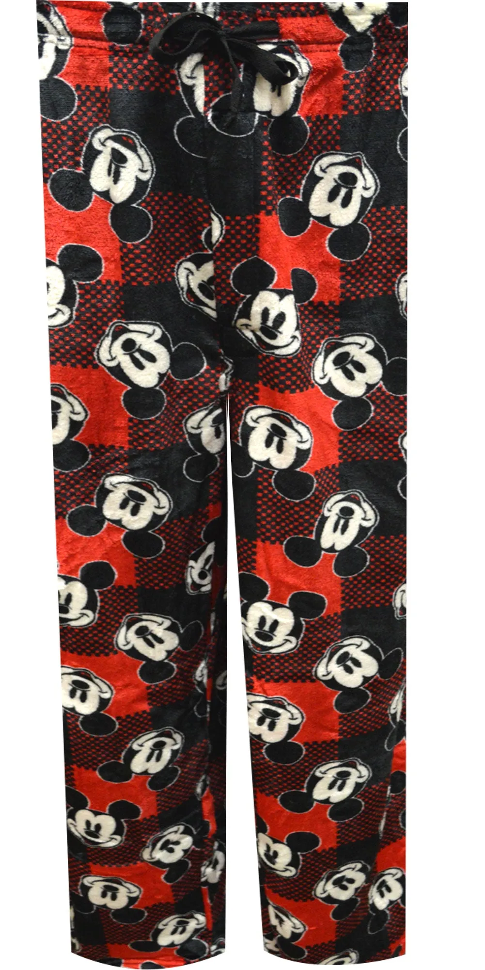 Mickey Mouse Red and Black Buffalo Plaid Plush Lounge Pants