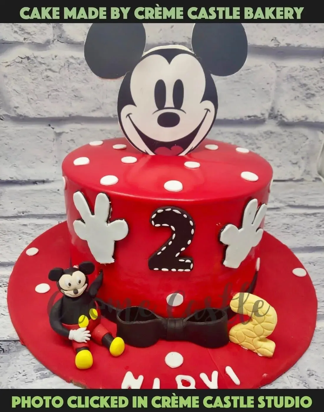 Mickey Theme Red Cake