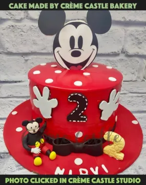 Mickey Theme Red Cake