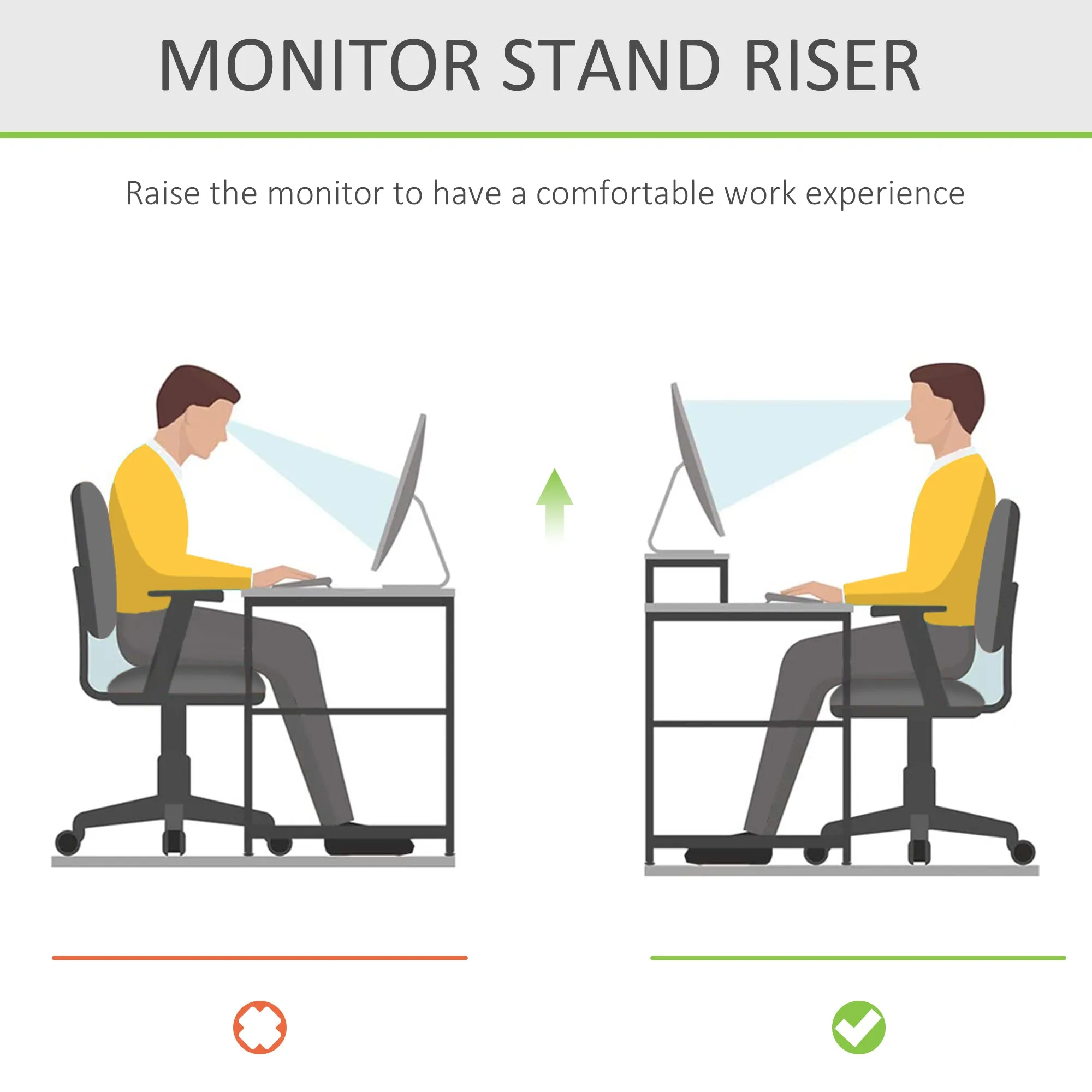 Monitor Riser Laptop PC Plinth Stand TV Computer Desktop Organiser W/Drawer Bamboo