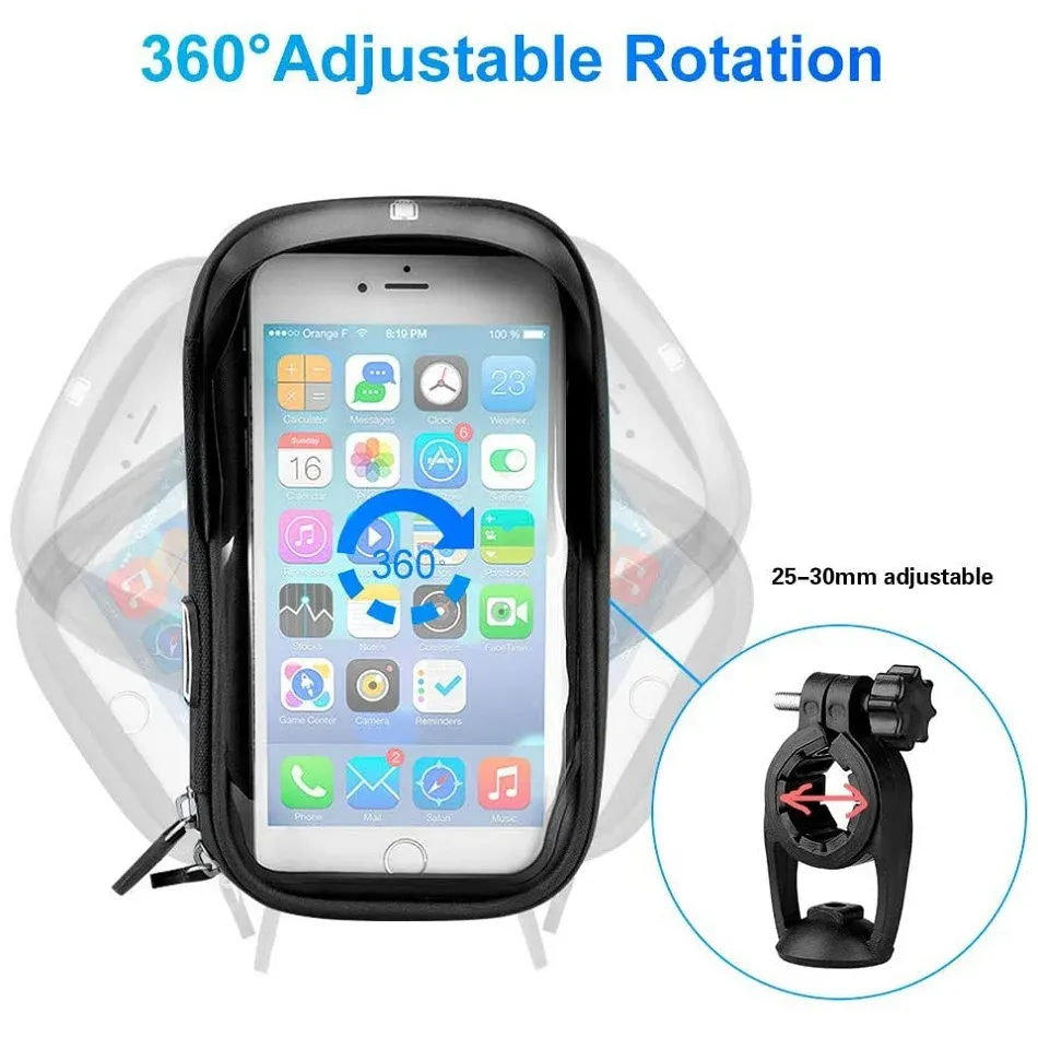 Motorcycle Handlebar  Waterproof Universal Phone Holder