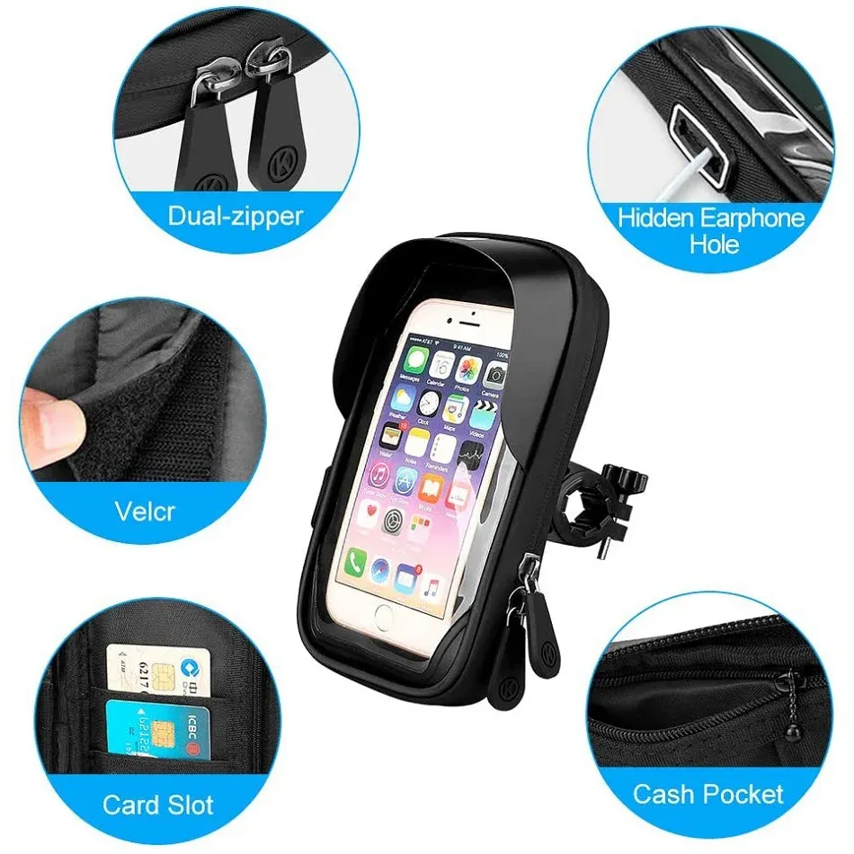 Motorcycle Handlebar  Waterproof Universal Phone Holder