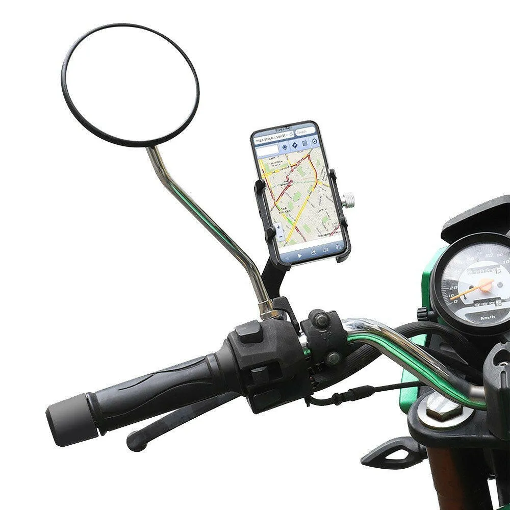 Motorcycle Phone Mount Adjustable Out-Front Handlebar Cell Phone GPS Mount Holder Bracket Cradle Clamp