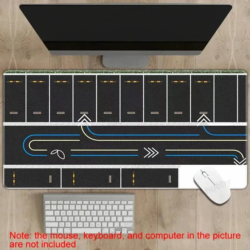 Multipurpose Non-Slip Rubber Mouse Pad 300x700mm - Traffic Simulation Design, 2mm Thick Desk Mat