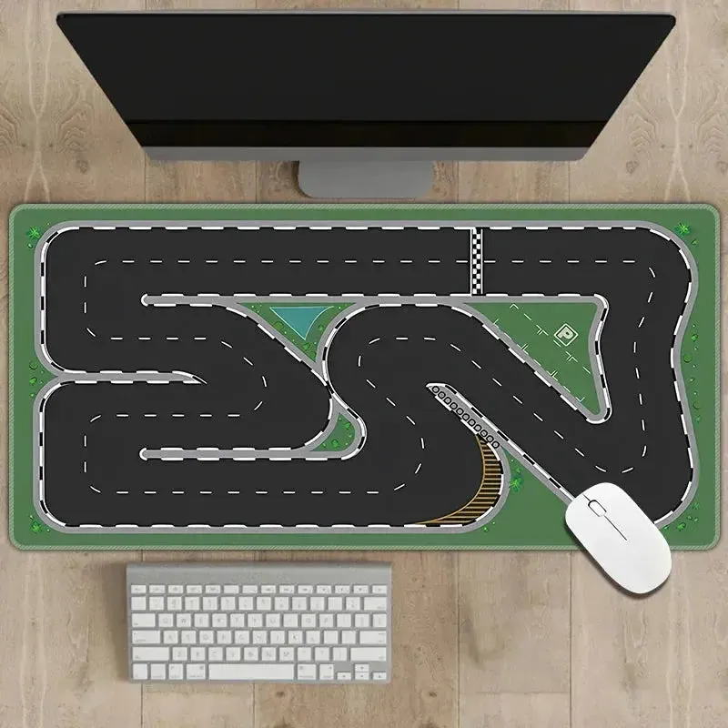 Multipurpose Non-Slip Rubber Mouse Pad 300x700mm - Traffic Simulation Design, 2mm Thick Desk Mat