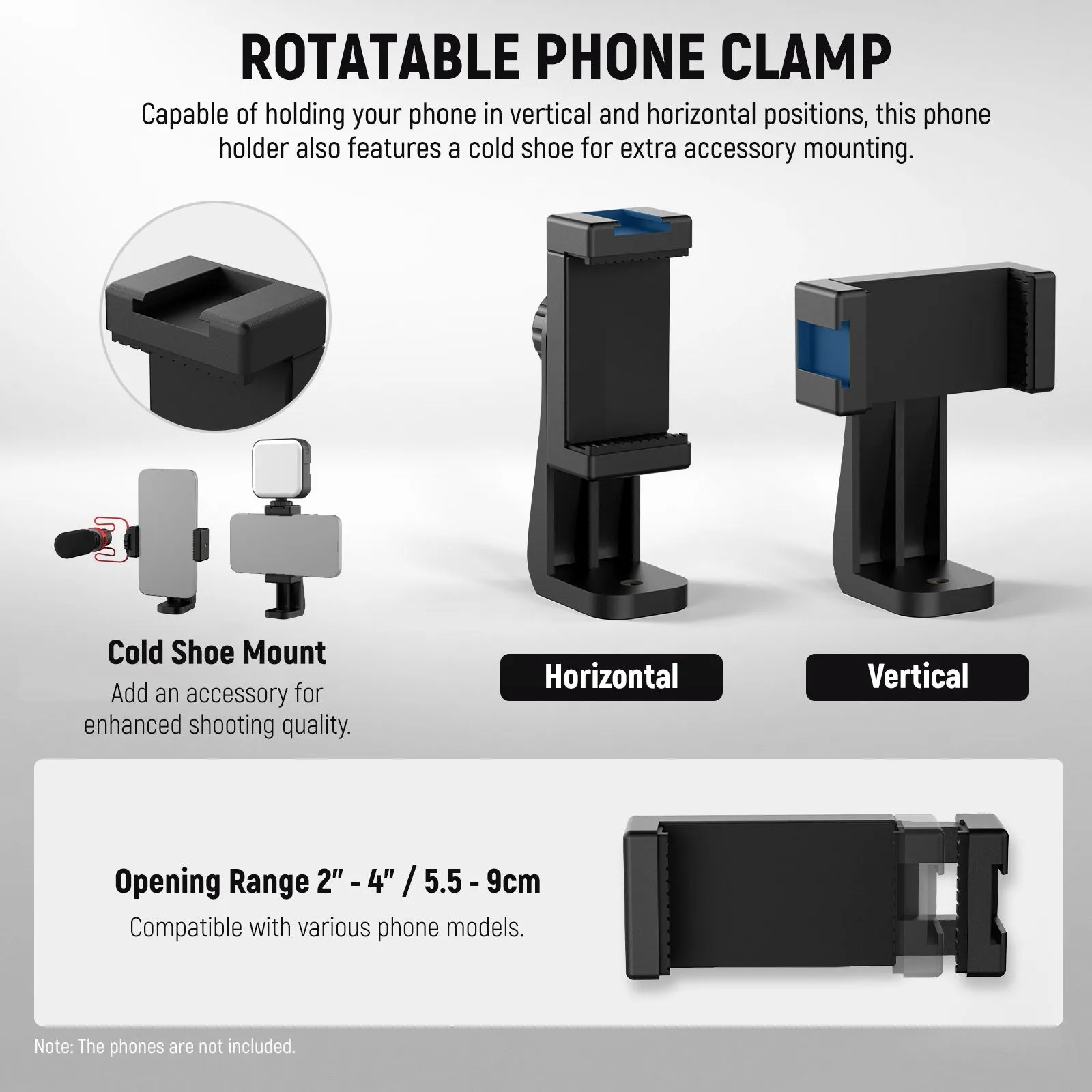 NEEWER SD001 Camera Slider Dolly with Ball Head & Phone Clamp