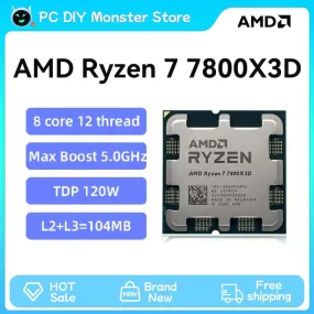 New AMD Ryzen 7 7800X3D CPU RYZEN Processor 8 Core 16 Thread 120W 5nm