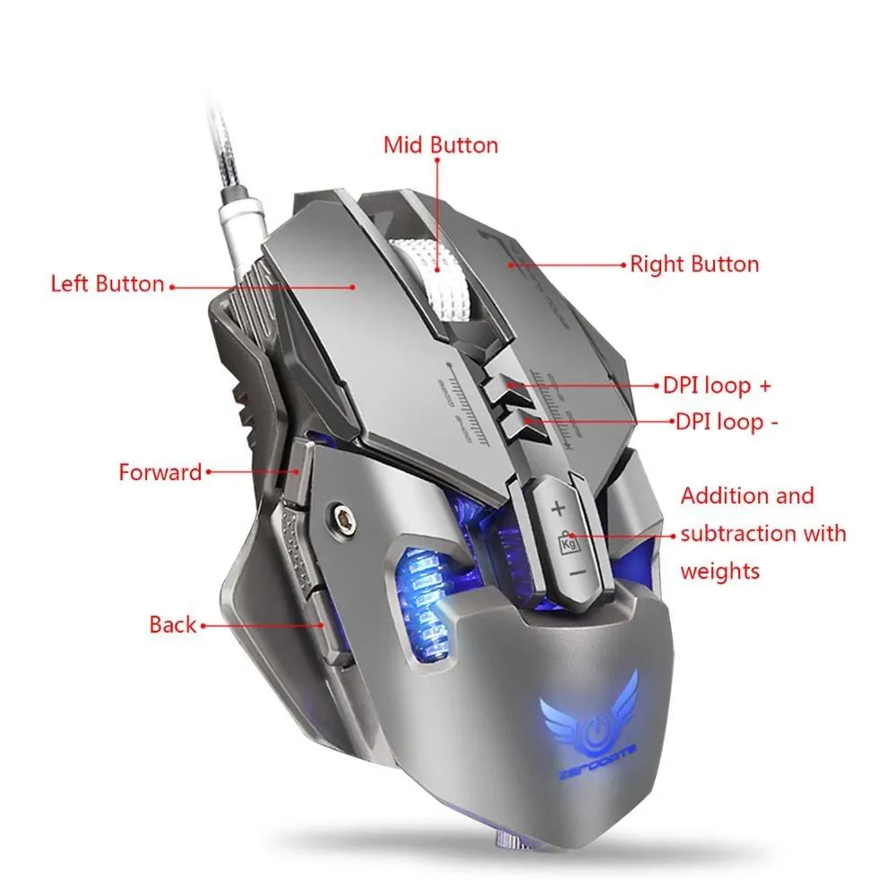 Ninja M1 Wired 3200 DPI 7 Programmable Buttons Breathing Light Gaming Mouse