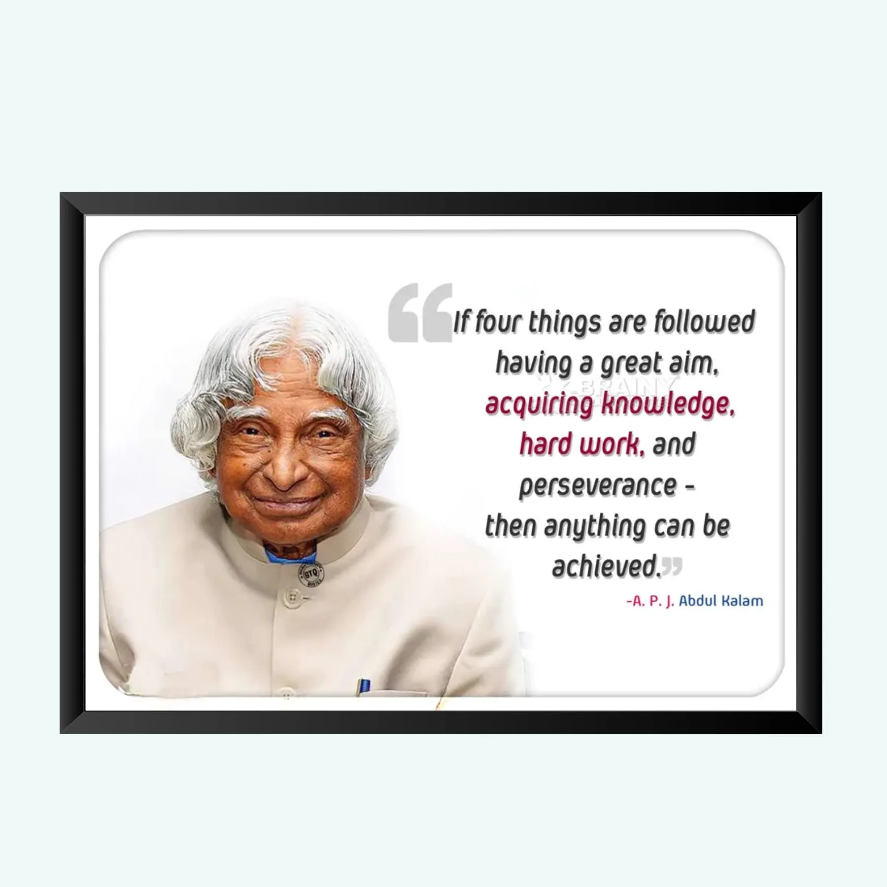 NOKKES A.P.J Abdul Kalam Wall Photo Frame For India Love And Wall Decoration Wall Photo Frame Size 5X7 Inch