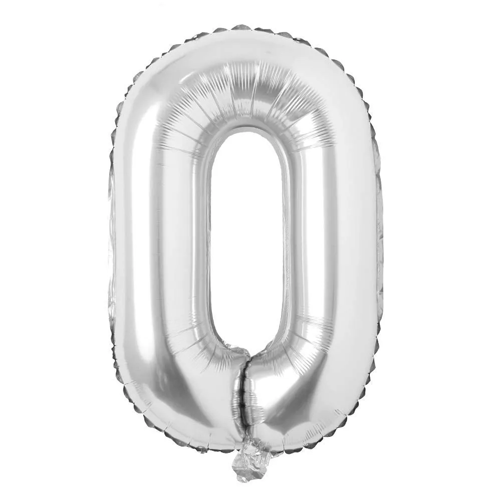 Number Foil Balloon Silver Color Large Quality Digit