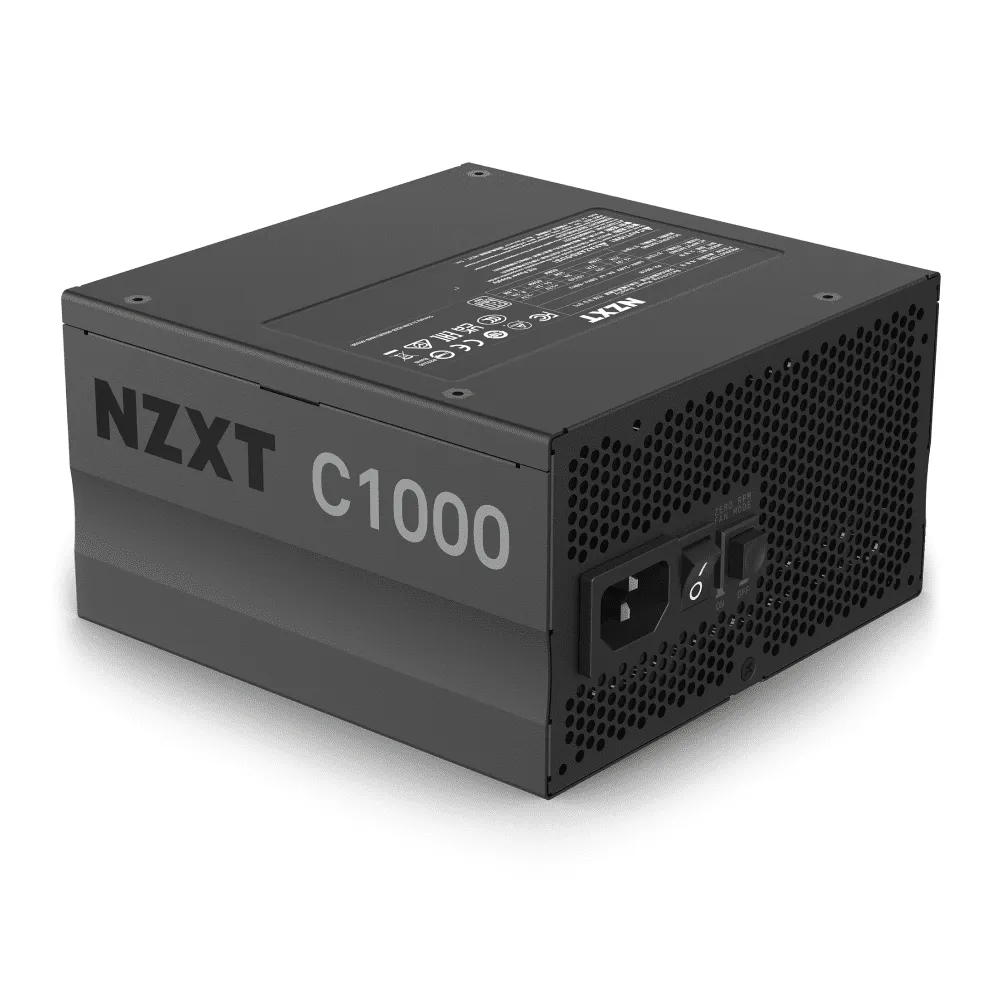 NZXT C1000 Gaming Power Supply ATX, 80  Gold Fully Modular, Sleeved Cables, 1000W PSU