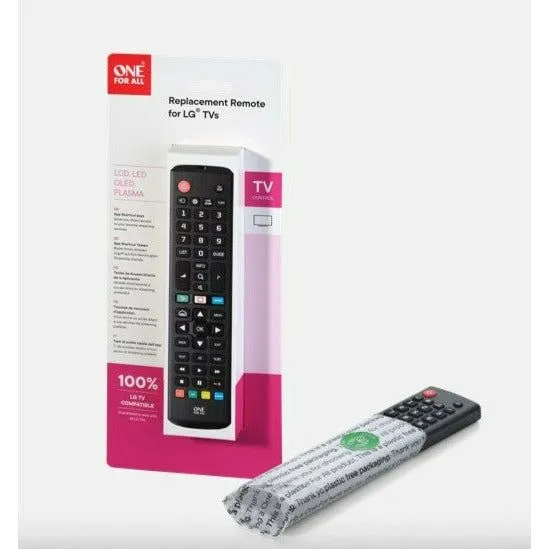 One For All LG TV Replacement Remote Control - Black | URC4911