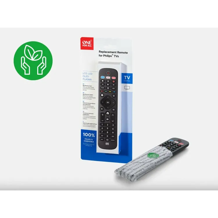 One For All Philips TV Replacement Remote Control - Black | URC4913