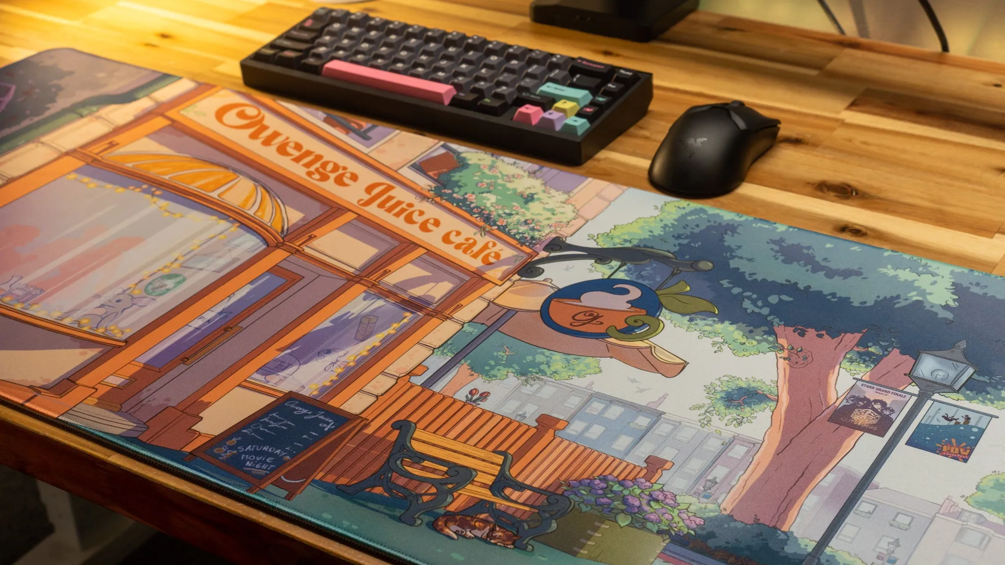 OwengeJuice "The OwengeJuice Cafe" Limited Edition Content Creator Collaboration Gaming Mouse Pad Deskmat