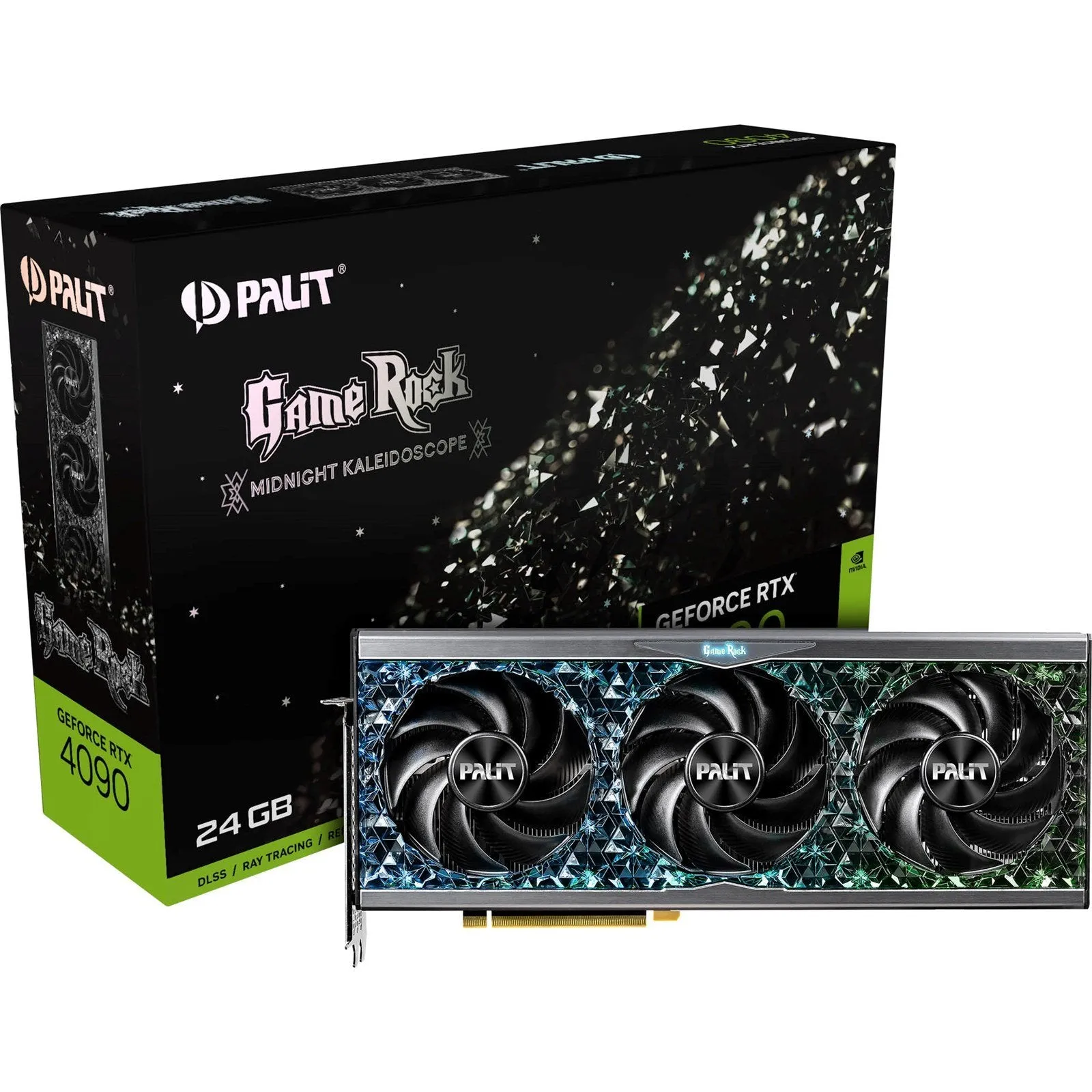 Palit GameRock RTX 4090 Gaming Graphics Card, PCIe4, 24GB DDR6X, HDMI, 3 DP, 2520MHz Clock, RGB Lighting