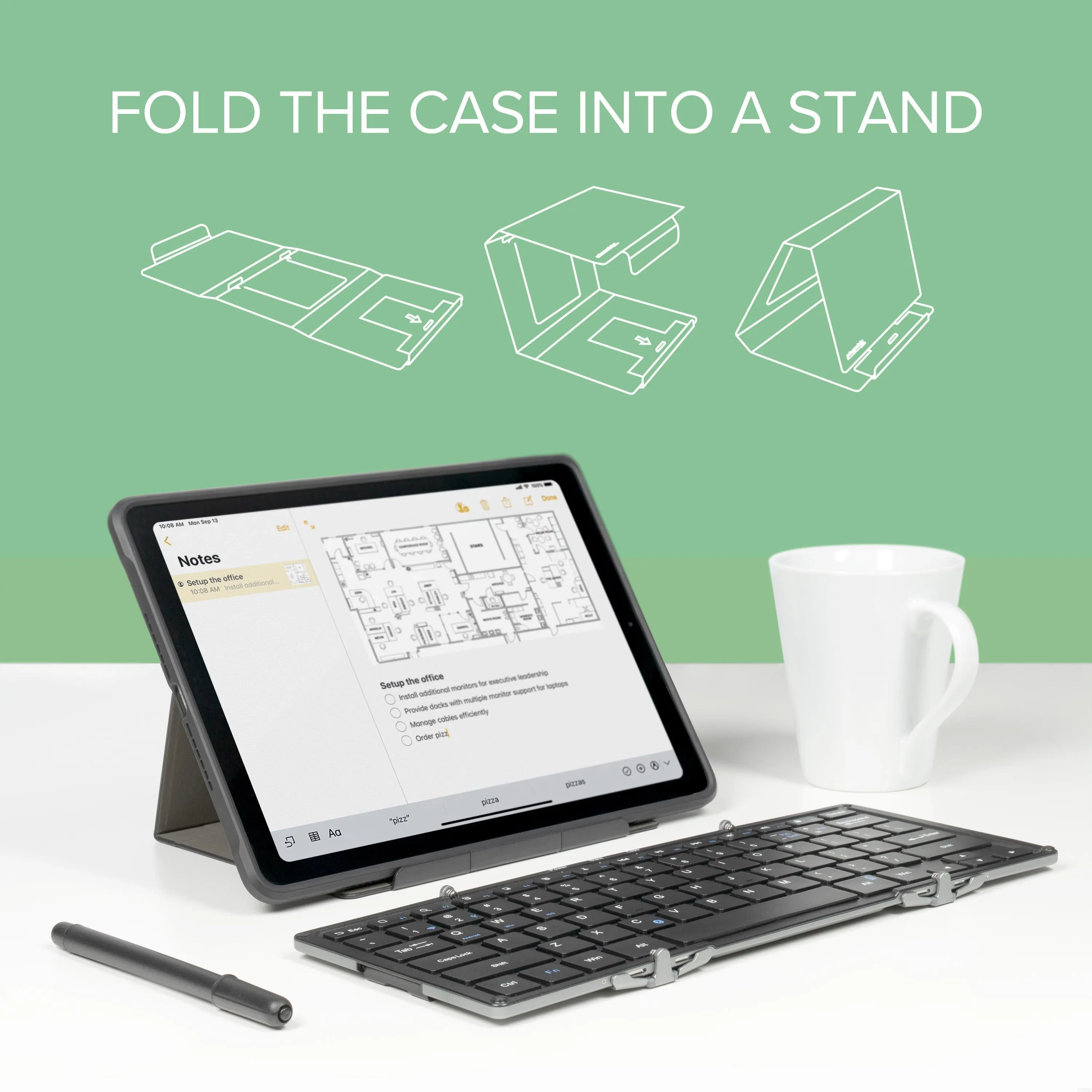 Plugable Bluetooth® Full-Size Folding Keyboard and Case