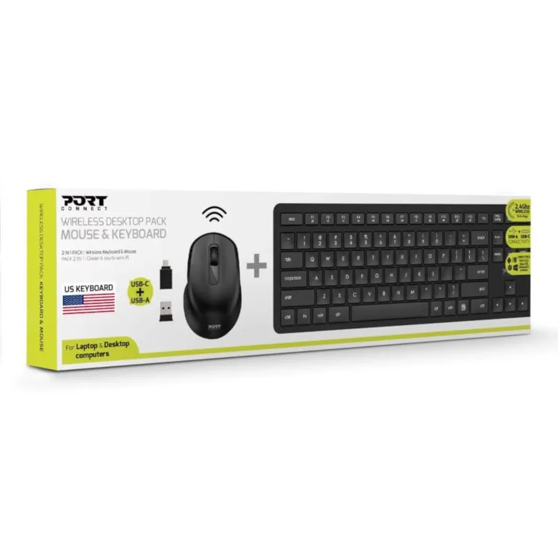 Port Kb Combo Wireless Keyboard   Mouse