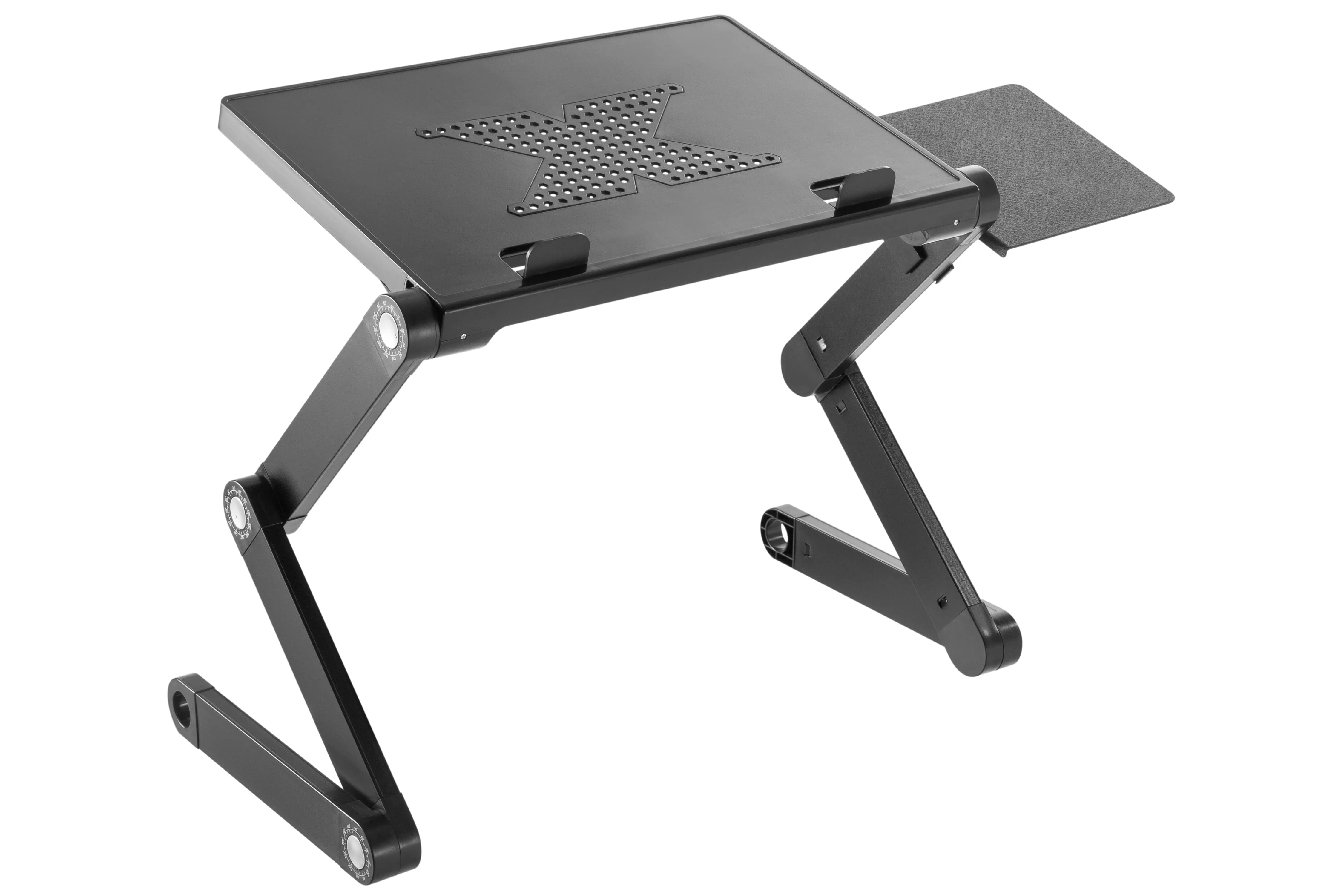 ProperAV Laptop Stand for Bed / Sofa / Desk with Adjustable Legs & Mouse Pad - Black