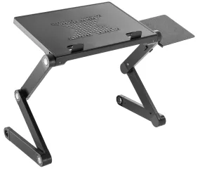 ProperAV Laptop Stand for Bed / Sofa / Desk with Adjustable Legs & Mouse Pad - Black