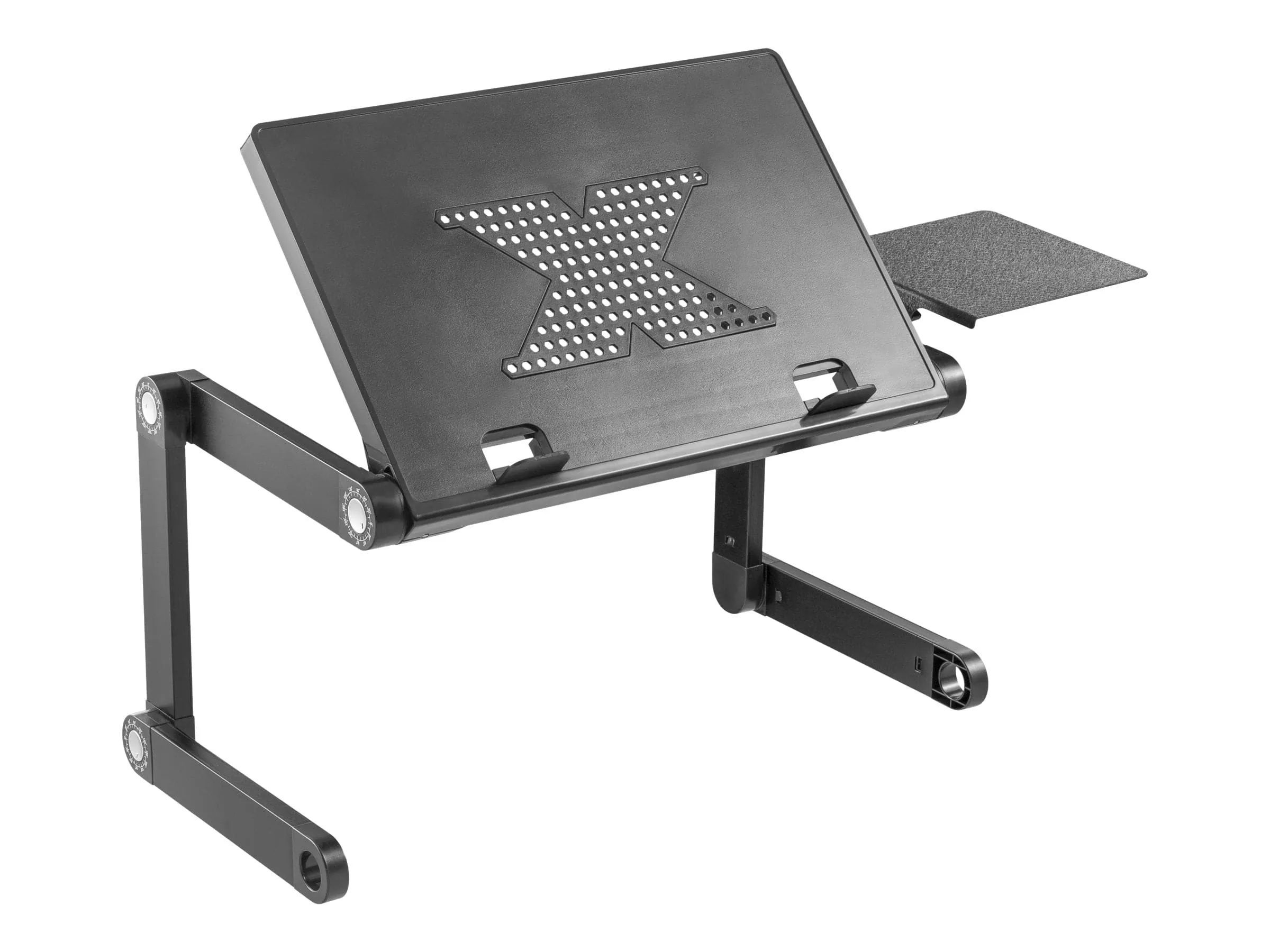 ProperAV Laptop Stand for Bed / Sofa / Desk with Adjustable Legs & Mouse Pad - Black