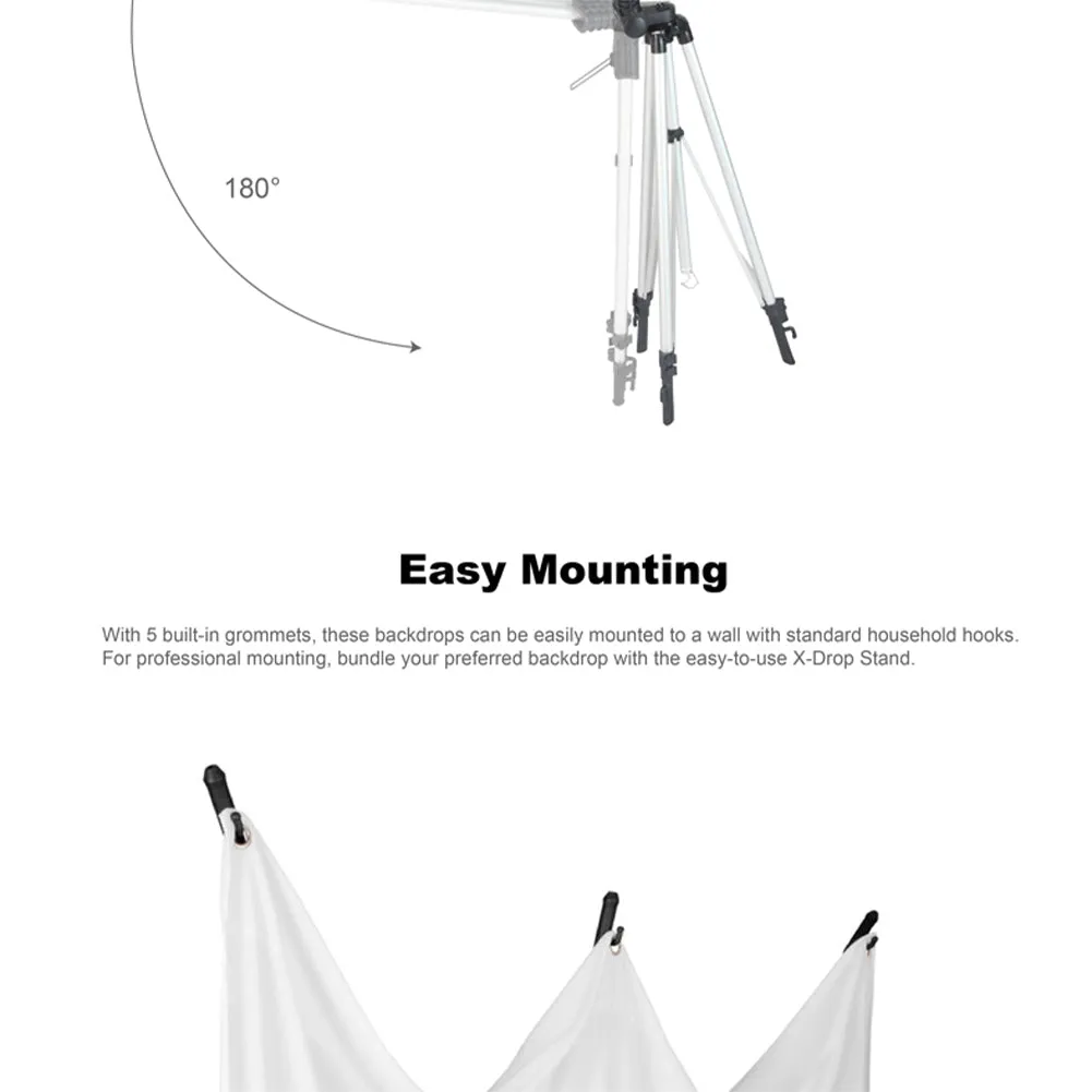 Quick Setup Portable X Backdrop Background With Stand (1.5m x 2.1m) - Solid White