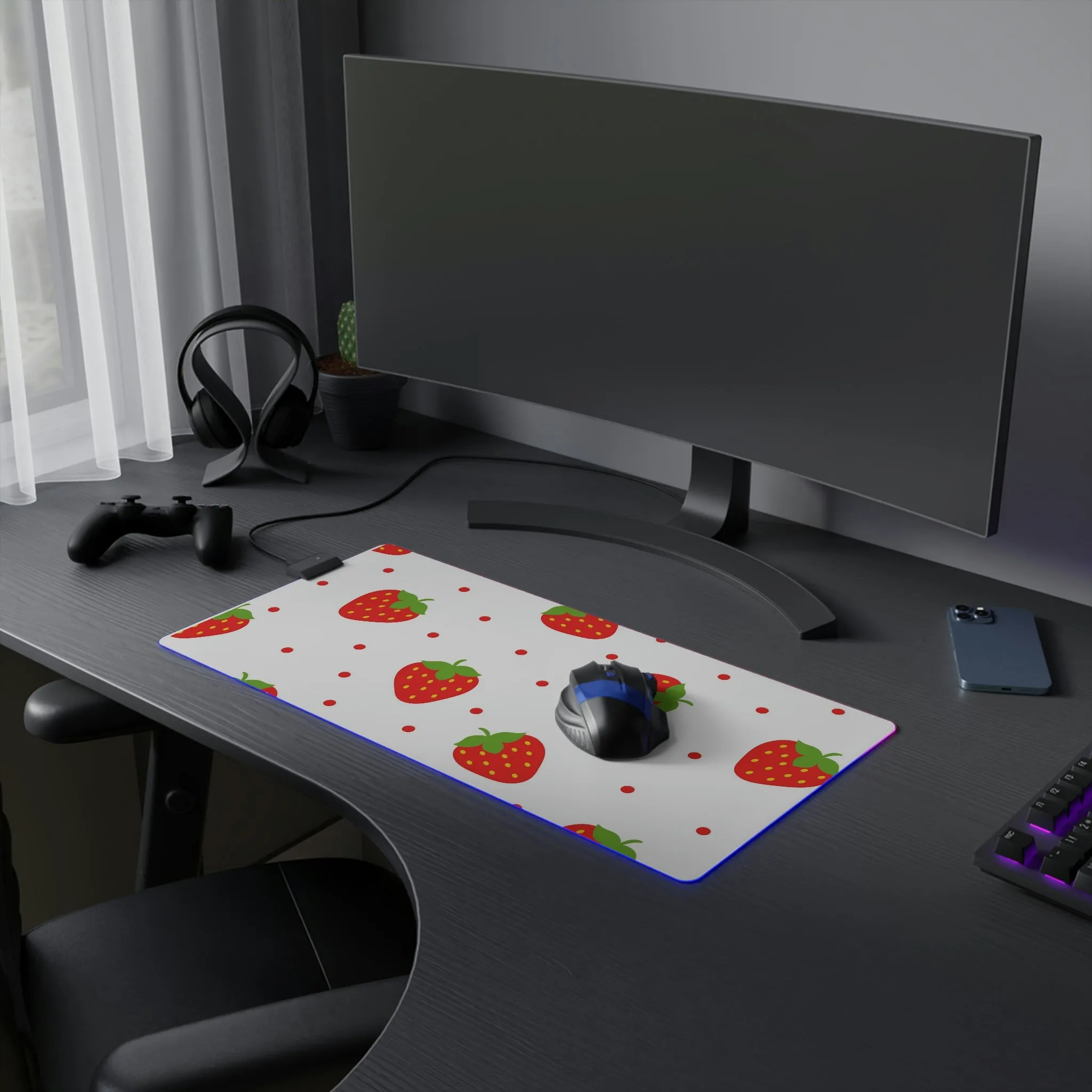 "Sweet Strawberries" XXL LED Gaming Mouse Pad