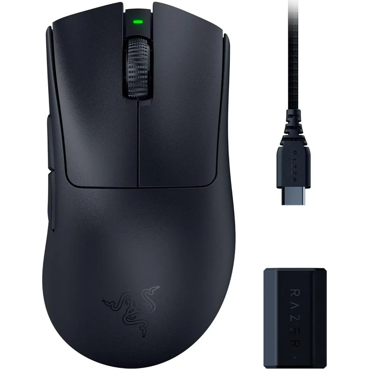 Razer DeathAdder V3 Pro Black Wireless Mouse   HyperPolling Wireless Dongle Bundle