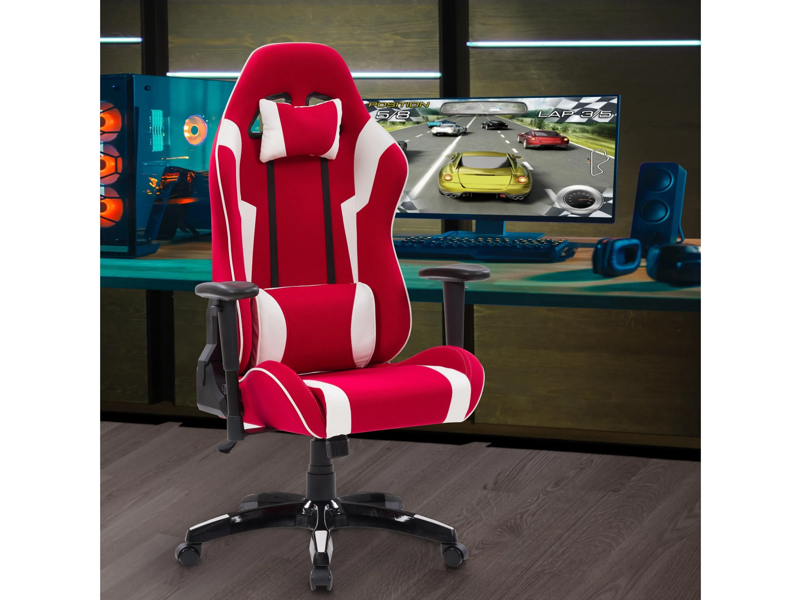 Red and White Gaming Office Chair