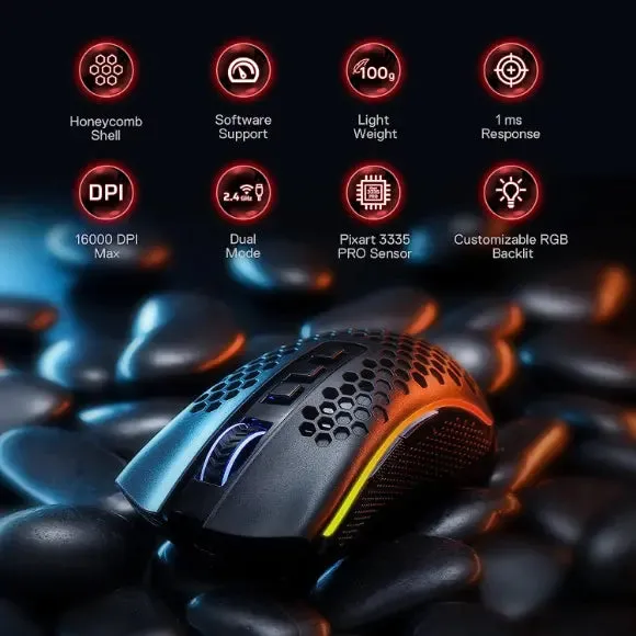 REDRAGON M808-KS STORM PRO RGB WIRELESS GAMING MOUSE