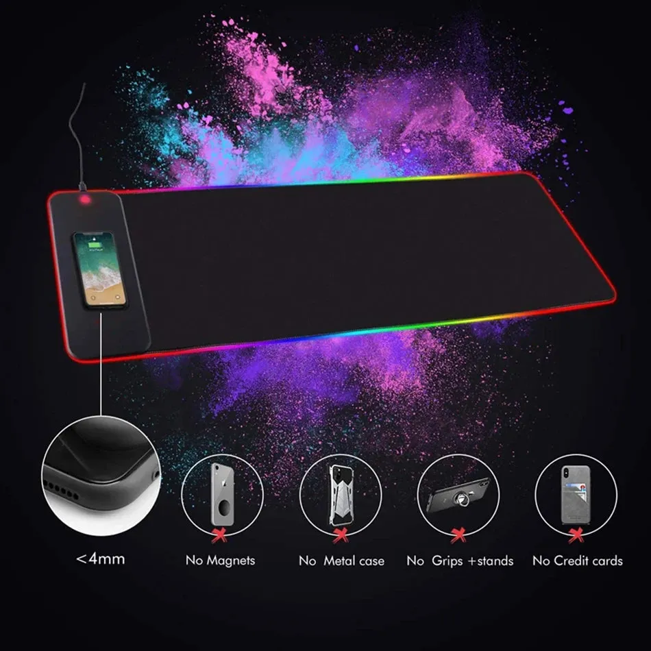 RGB Gaming Mousepad With Wireless Phone Charging