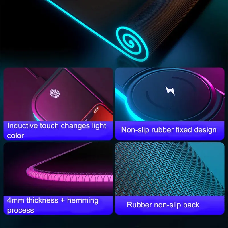 RGB Gaming Mousepad With Wireless Phone Charging