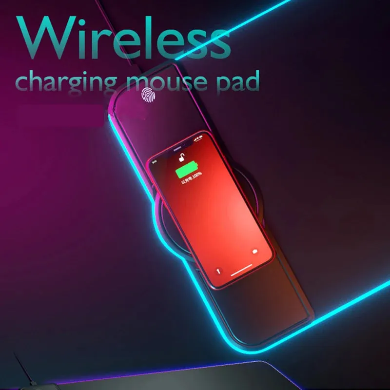 RGB Gaming Mousepad With Wireless Phone Charging