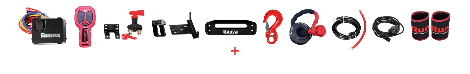 Runva 11XP PREMIUM RED 12V with Synthetic Rope (INCLUDES HANDHELD)