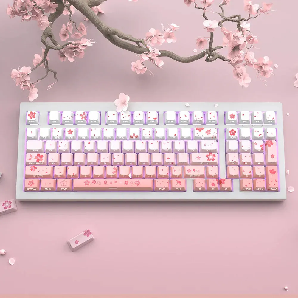 Sakura Blossom Backlit Key Caps Full Set