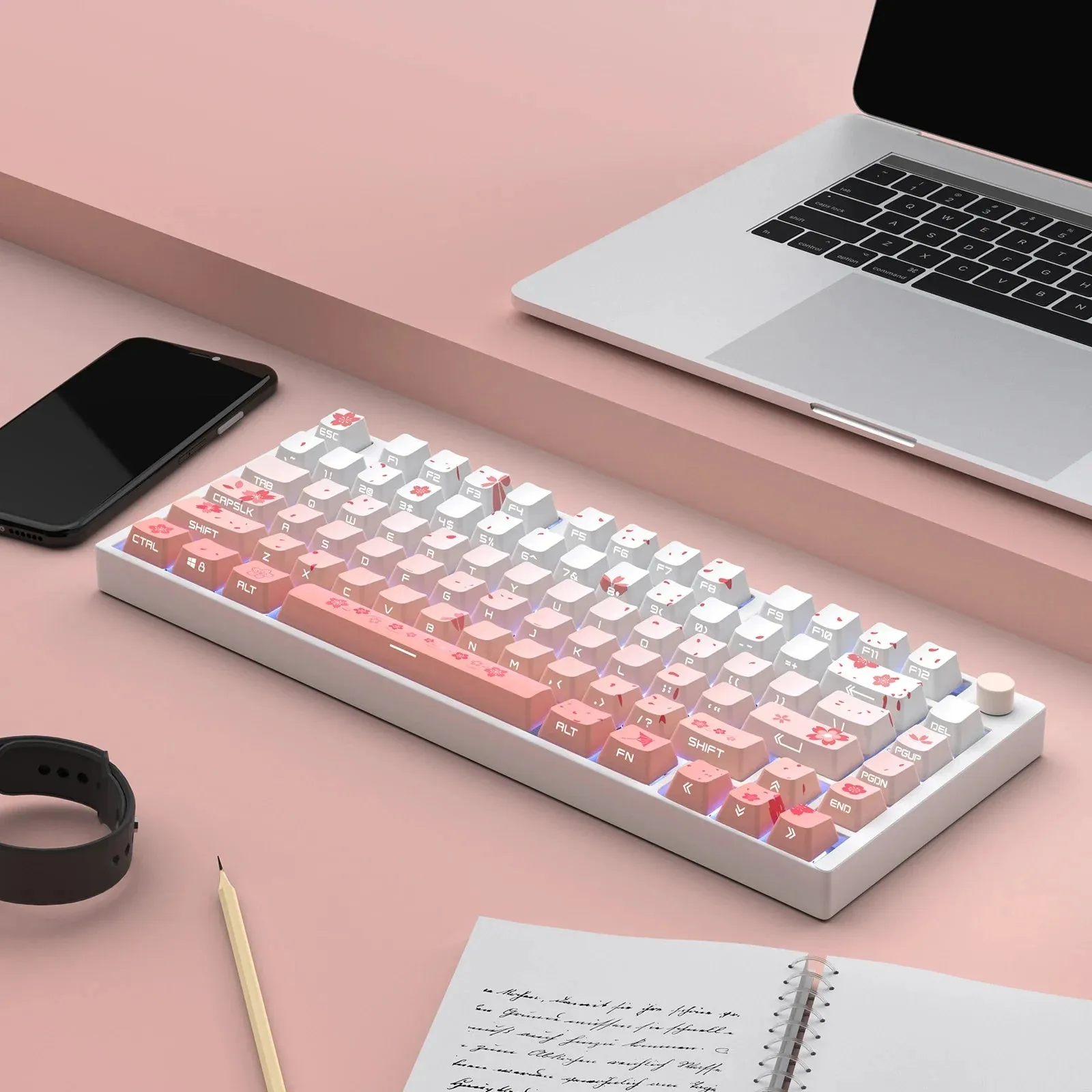 Sakura Blossom Backlit Key Caps Full Set