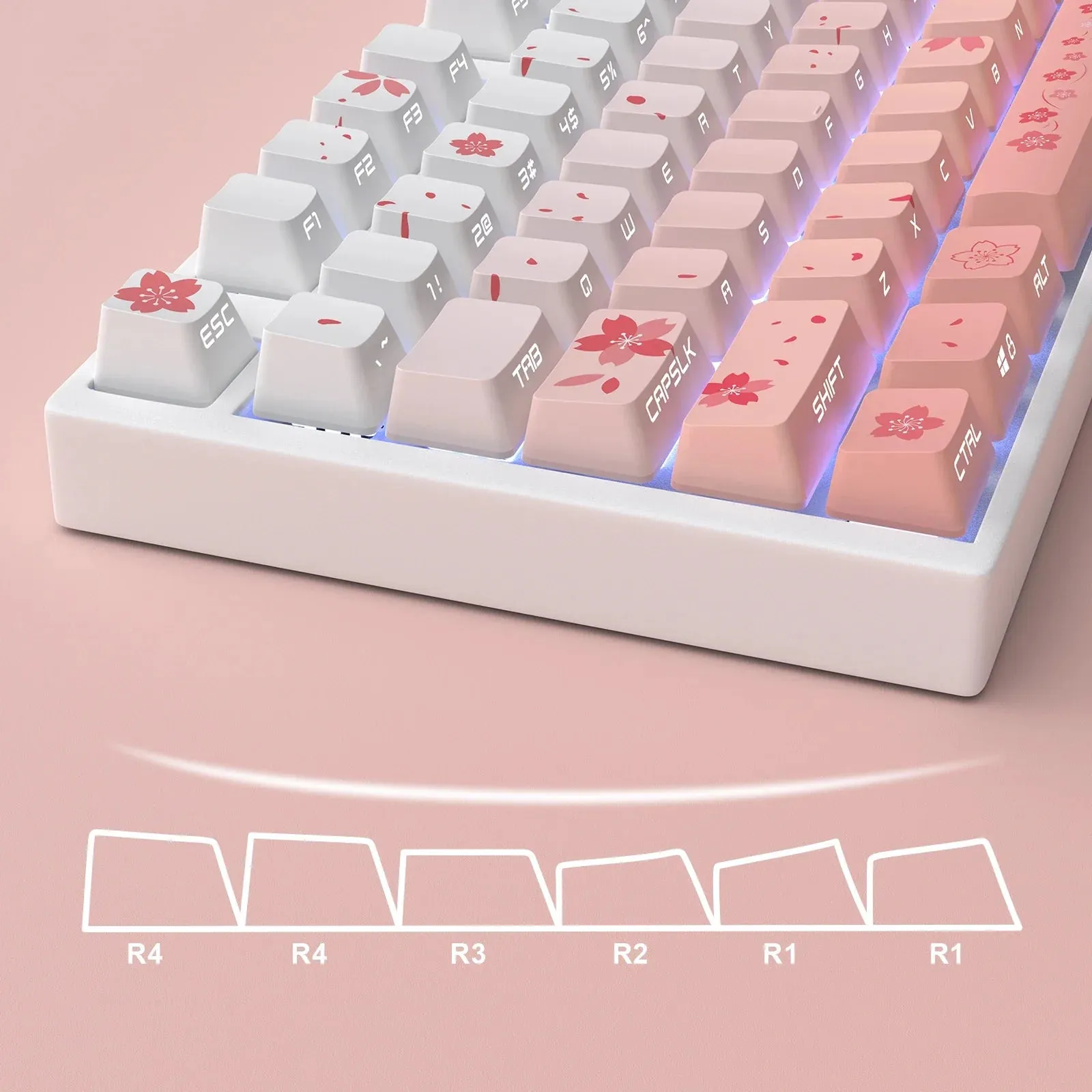 Sakura Blossom Backlit Key Caps Full Set