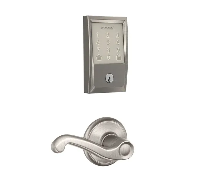 Schlage Encode Century WiFi Enabled Electronic Keypad Deadbolt with Passage Flair Lever