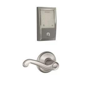 Schlage Encode Century WiFi Enabled Electronic Keypad Deadbolt with Passage Flair Lever