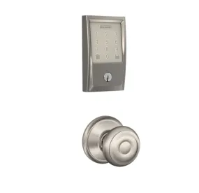 Schlage Encode Century WiFi Enabled Electronic Keypad Deadbolt with Passage Georgian Knob