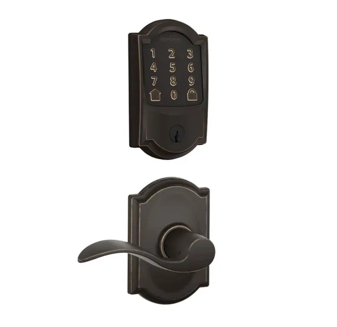 Schlage Encode WiFi Enabled Electronic Keypad Deadbolt and Accent Lever Set with Camelot Trim