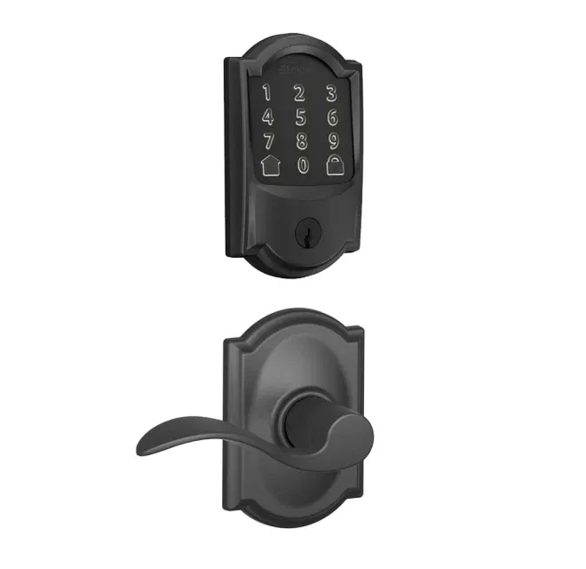 Schlage Encode WiFi Enabled Electronic Keypad Deadbolt and Accent Lever Set with Camelot Trim