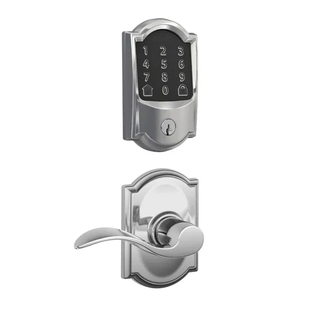 Schlage Encode WiFi Enabled Electronic Keypad Deadbolt and Accent Lever Set with Camelot Trim