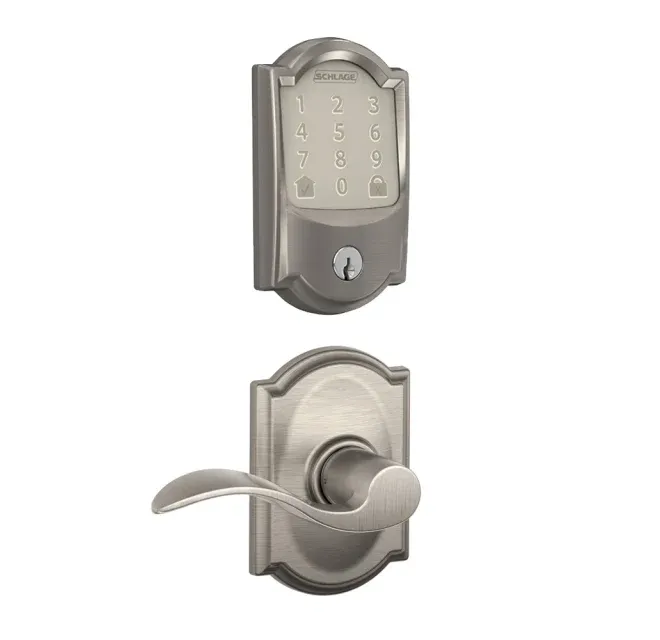 Schlage Encode WiFi Enabled Electronic Keypad Deadbolt and Accent Lever Set with Camelot Trim