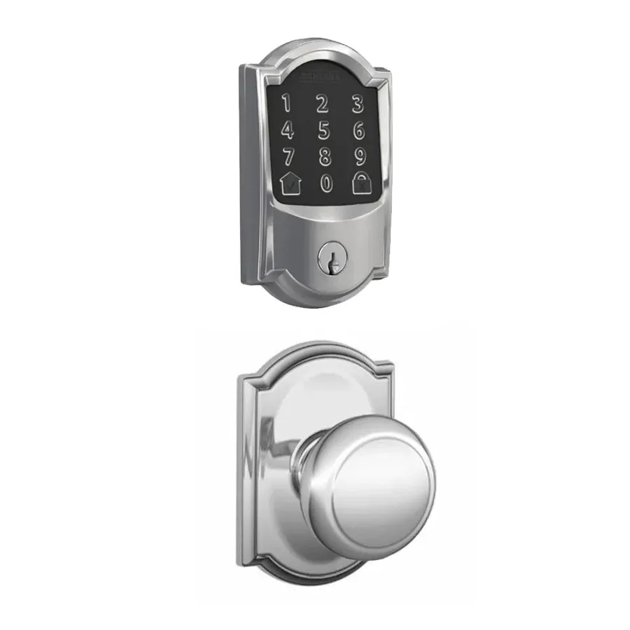 Schlage Encode WiFi Enabled Electronic Keypad Deadbolt and Andover Knob Set with Camelot Trim